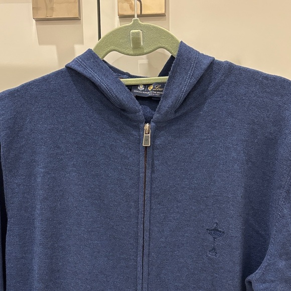 Loro Piana Ryder Cup Navy Zip Up Cashmere & Silk Sweater - Picture 4 of 6